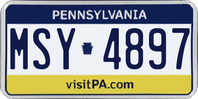 PA license plate MSY4897