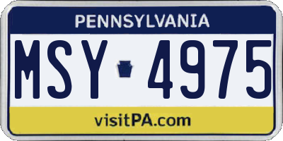 PA license plate MSY4975