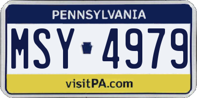 PA license plate MSY4979