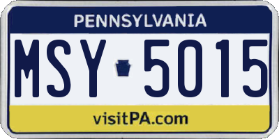 PA license plate MSY5015