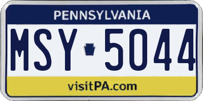 PA license plate MSY5044