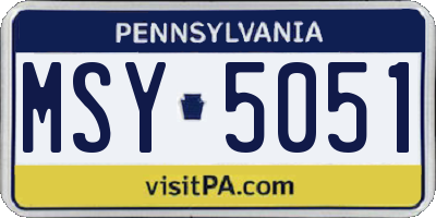 PA license plate MSY5051