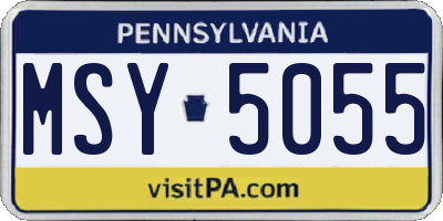 PA license plate MSY5055