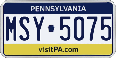 PA license plate MSY5075