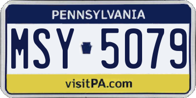 PA license plate MSY5079