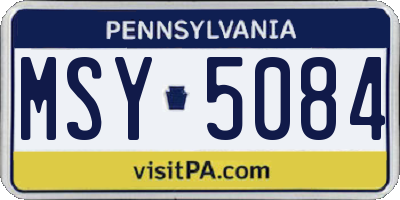 PA license plate MSY5084