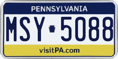 PA license plate MSY5088