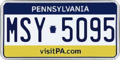 PA license plate MSY5095