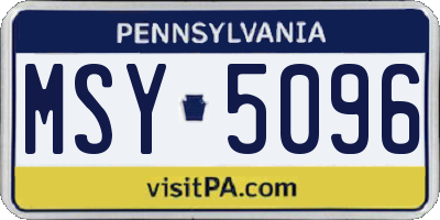 PA license plate MSY5096