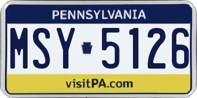 PA license plate MSY5126