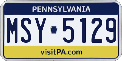 PA license plate MSY5129