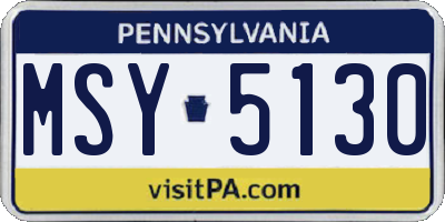 PA license plate MSY5130