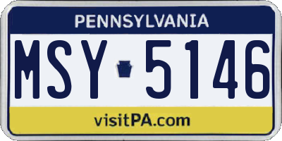 PA license plate MSY5146