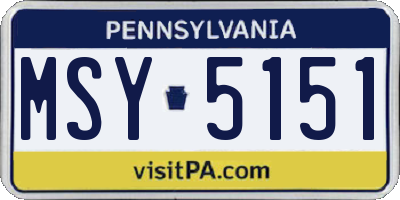 PA license plate MSY5151