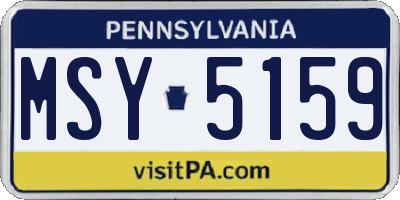 PA license plate MSY5159