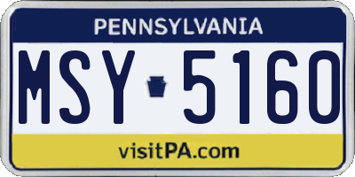 PA license plate MSY5160