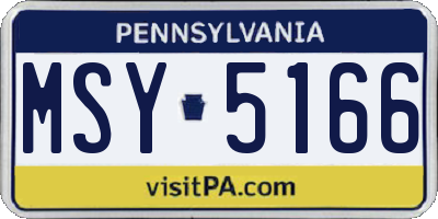 PA license plate MSY5166