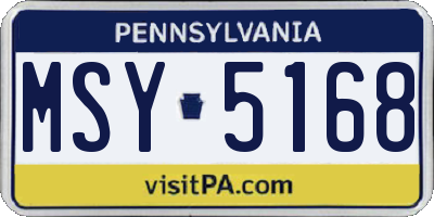 PA license plate MSY5168