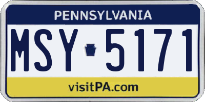 PA license plate MSY5171