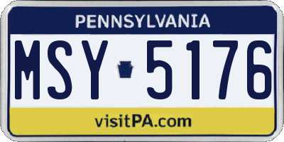 PA license plate MSY5176