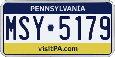 PA license plate MSY5179