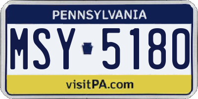 PA license plate MSY5180