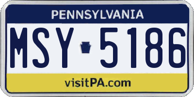 PA license plate MSY5186