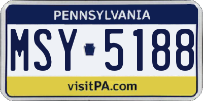 PA license plate MSY5188