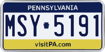 PA license plate MSY5191