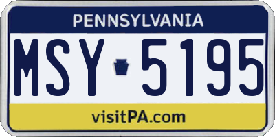 PA license plate MSY5195