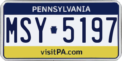 PA license plate MSY5197