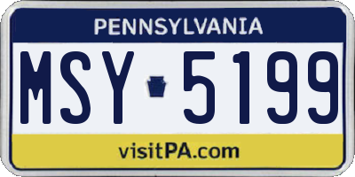 PA license plate MSY5199