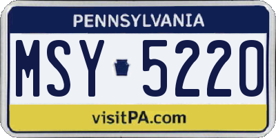 PA license plate MSY5220