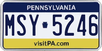 PA license plate MSY5246
