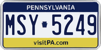 PA license plate MSY5249