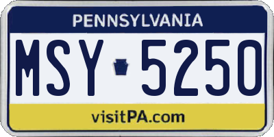 PA license plate MSY5250