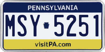 PA license plate MSY5251
