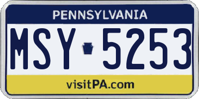 PA license plate MSY5253