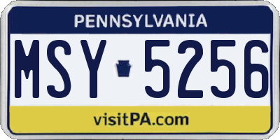 PA license plate MSY5256