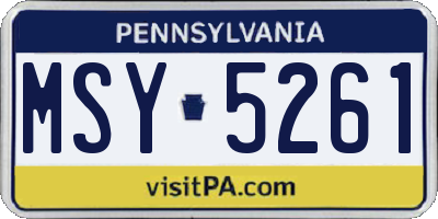 PA license plate MSY5261