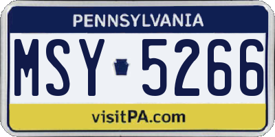 PA license plate MSY5266