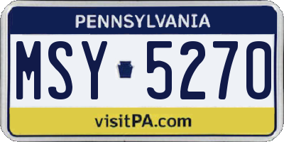 PA license plate MSY5270