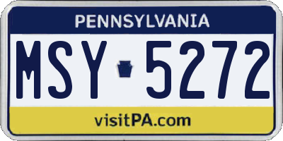 PA license plate MSY5272