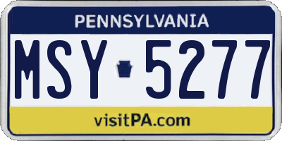 PA license plate MSY5277