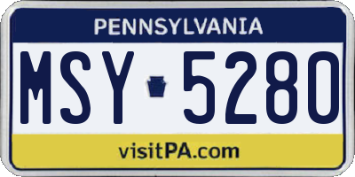 PA license plate MSY5280