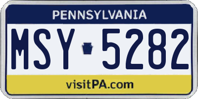 PA license plate MSY5282