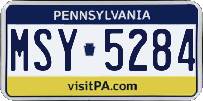 PA license plate MSY5284