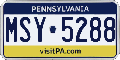 PA license plate MSY5288