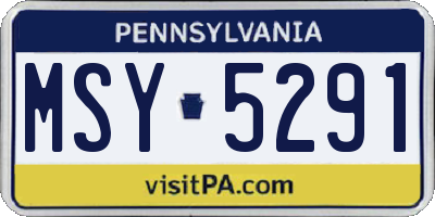 PA license plate MSY5291