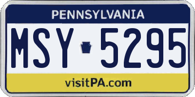 PA license plate MSY5295
